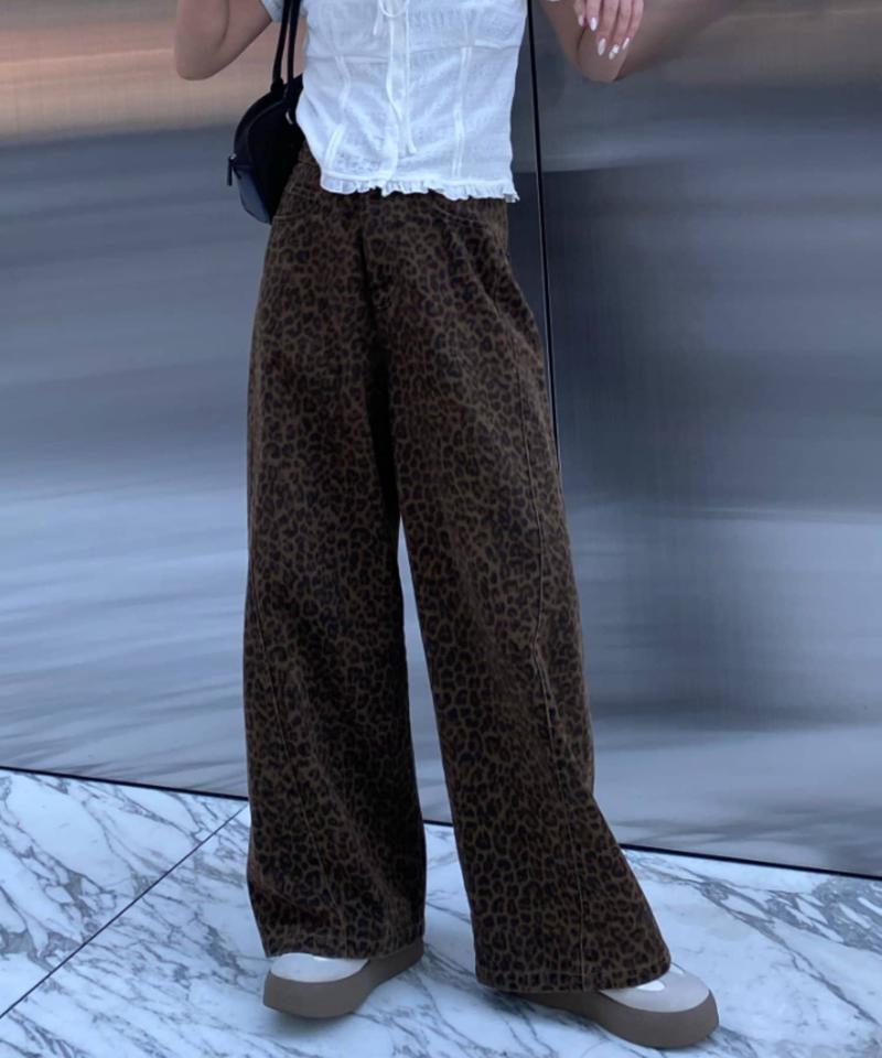 【-3kg見え/ウエスト調整可】サイド切替ワイドデニムパンツ