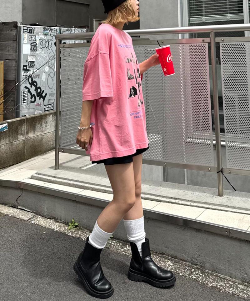 【SOUNDS GOOOOD】パウダー加工プリント&刺繍TEE