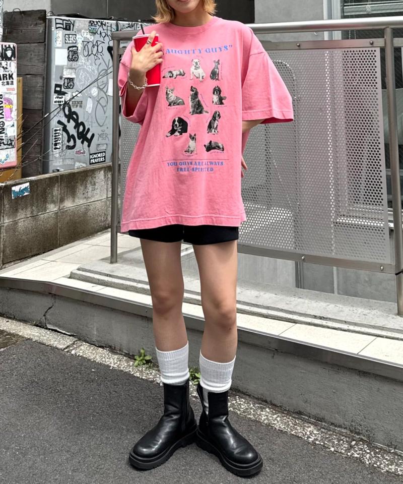 【SOUNDS GOOOOD】パウダー加工プリント&刺繍TEE