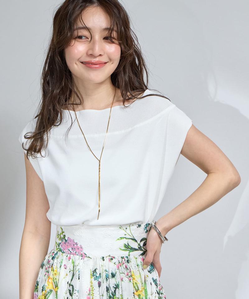 【最強美人見え】クールタッチUVオフショルフレンチニット