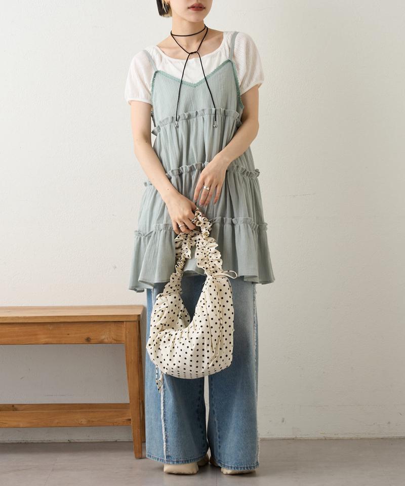 【3色展開】ティアードミニキャミワンピース