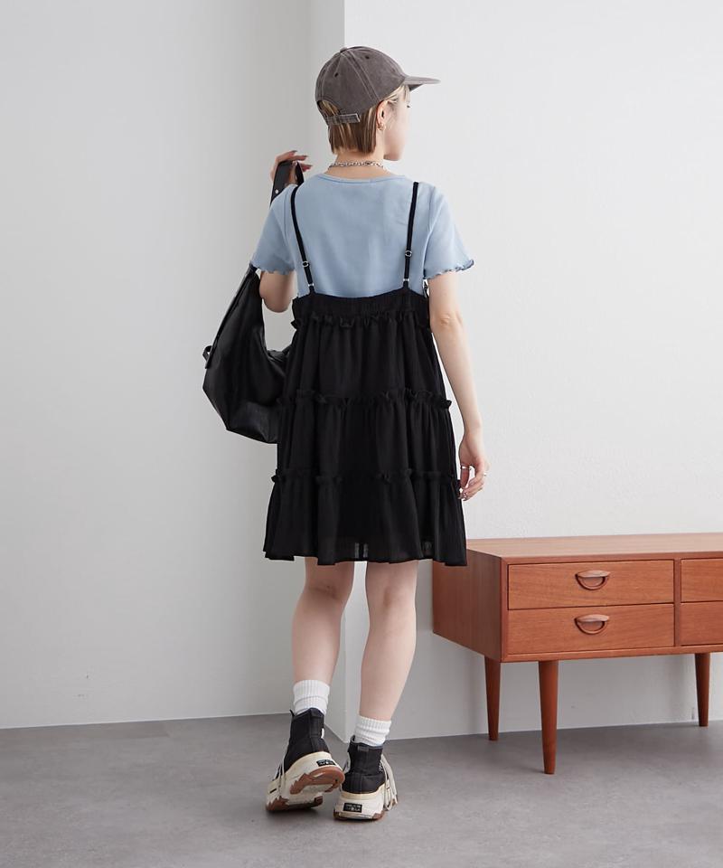 【3色展開】ティアードミニキャミワンピース