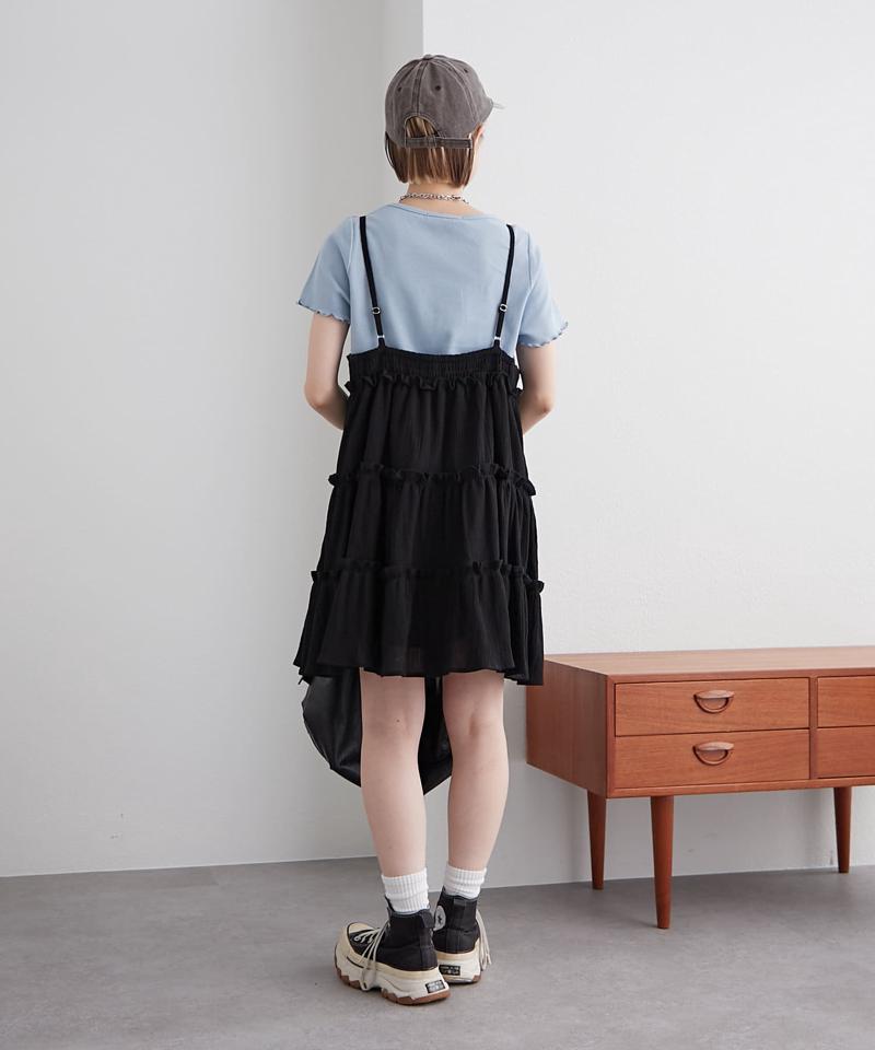 【3色展開】ティアードミニキャミワンピース