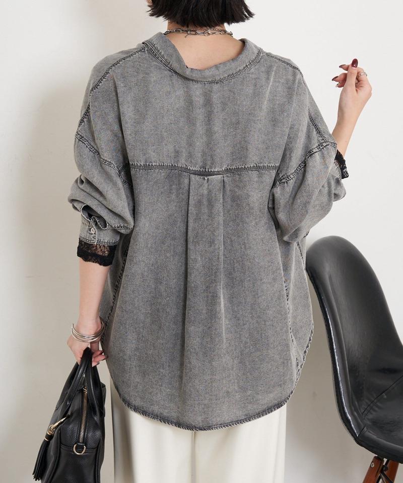 【2サイズ展開/オールシーズン着れる】テンセルデニムシャツ