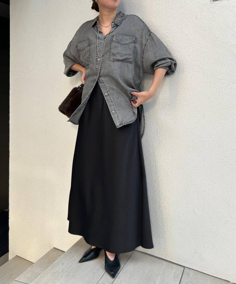 【2サイズ展開/オールシーズン着れる】テンセルデニムシャツ