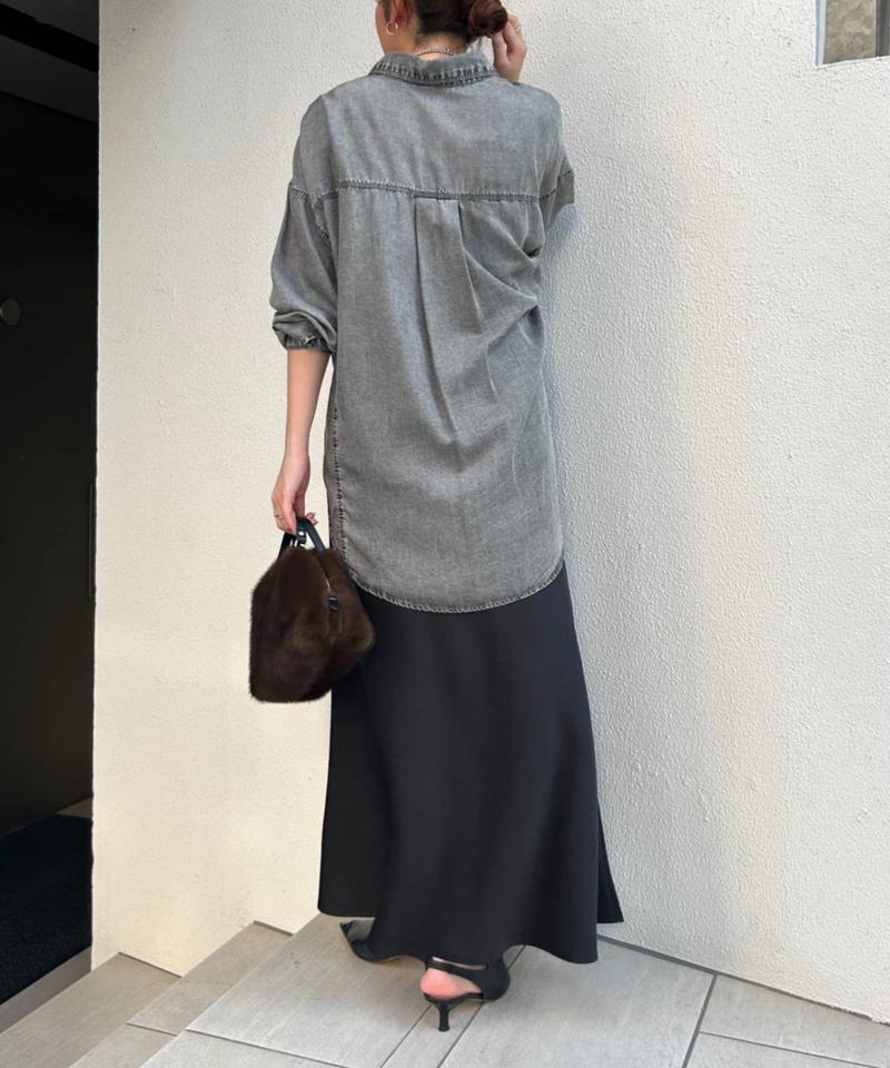 【2サイズ展開/オールシーズン着れる】テンセルデニムシャツ