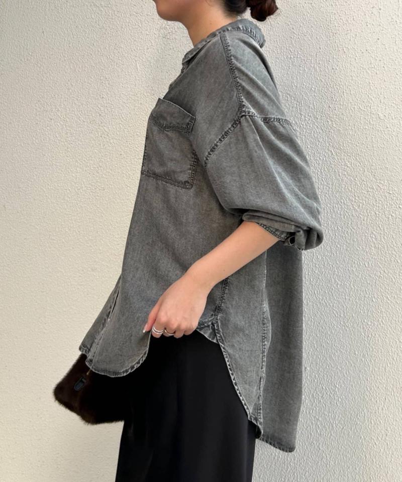 【2サイズ展開/オールシーズン着れる】テンセルデニムシャツ