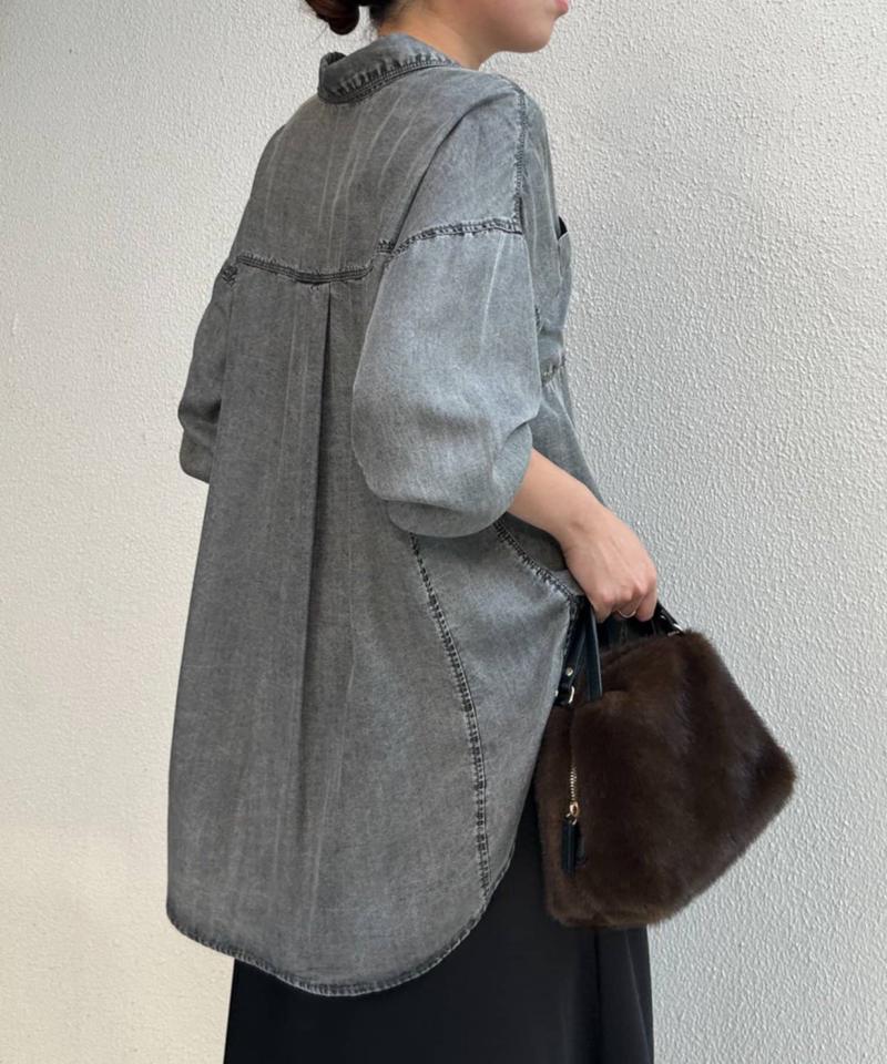 【2サイズ展開/オールシーズン着れる】テンセルデニムシャツ