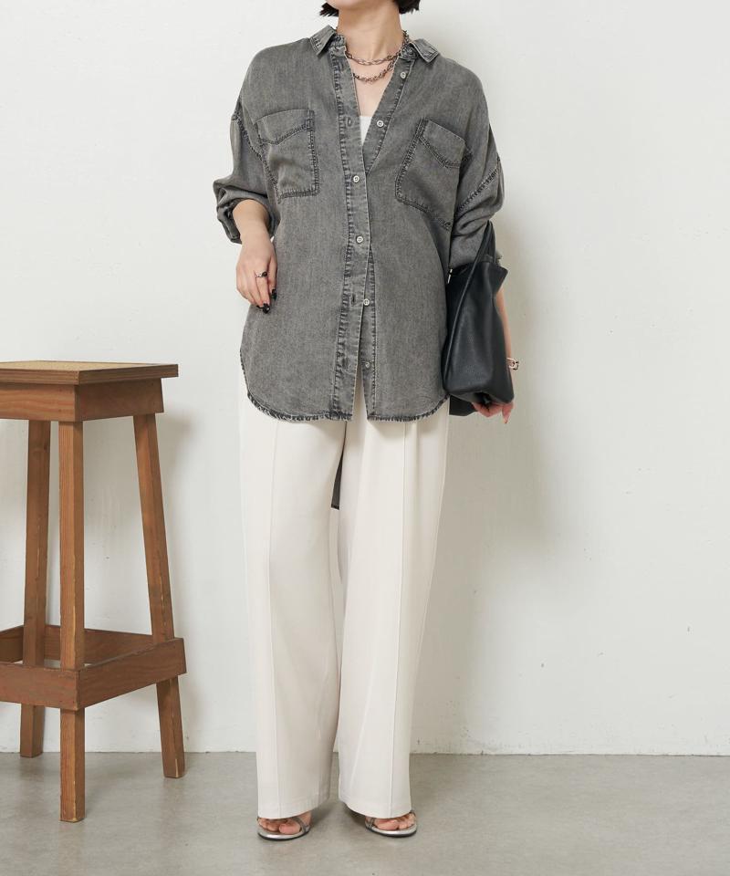 【2サイズ展開/オールシーズン着れる】テンセルデニムシャツ
