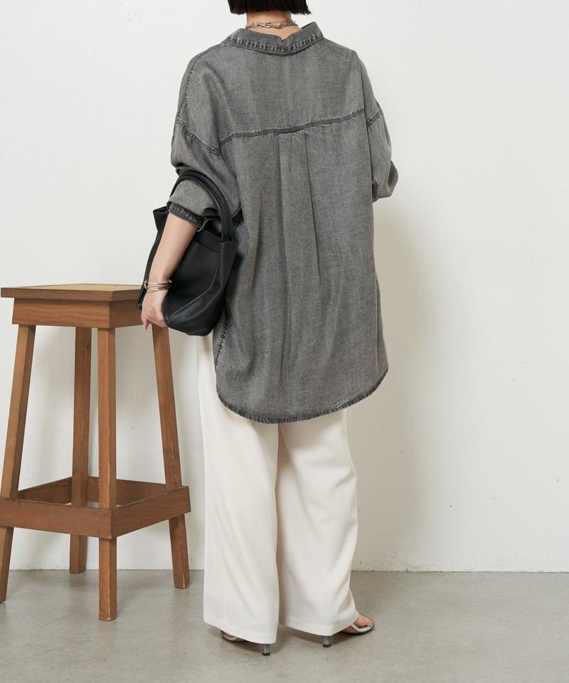 【2サイズ展開/オールシーズン着れる】テンセルデニムシャツ