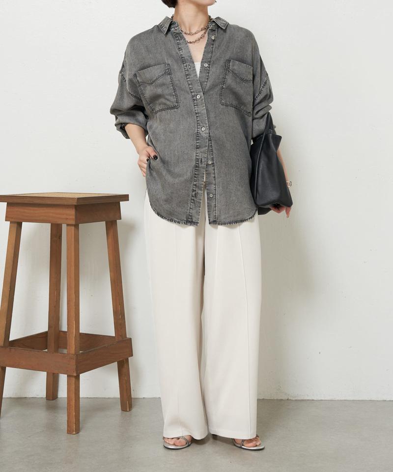 【2サイズ展開/オールシーズン着れる】テンセルデニムシャツ