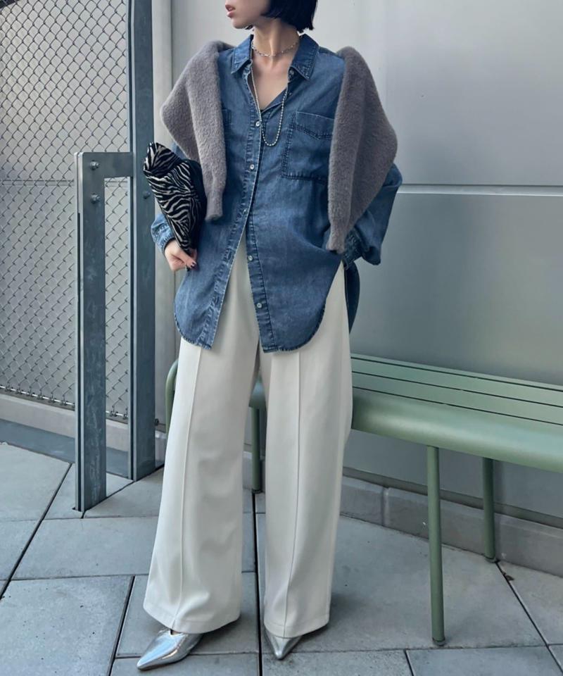 【2サイズ展開/オールシーズン着れる】テンセルデニムシャツ