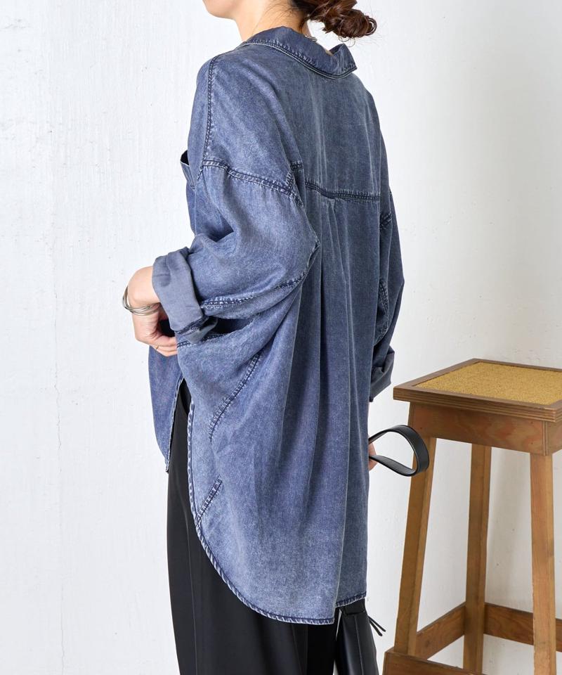 【2サイズ展開/オールシーズン着れる】テンセルデニムシャツ