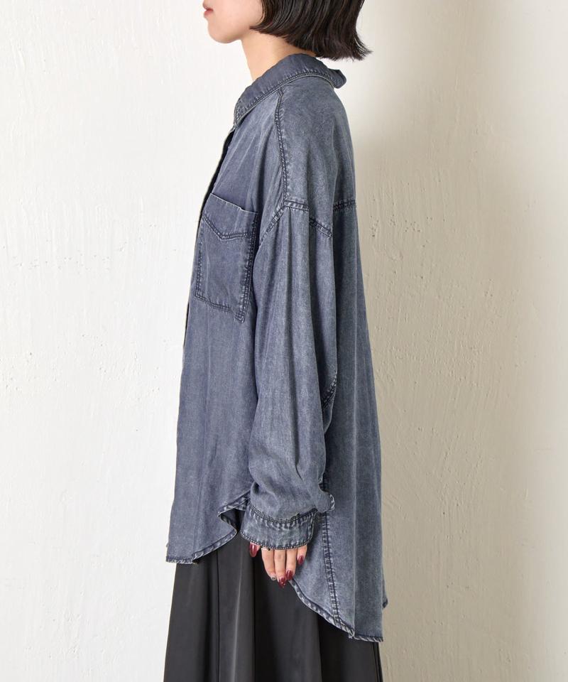 【2サイズ展開/オールシーズン着れる】テンセルデニムシャツ