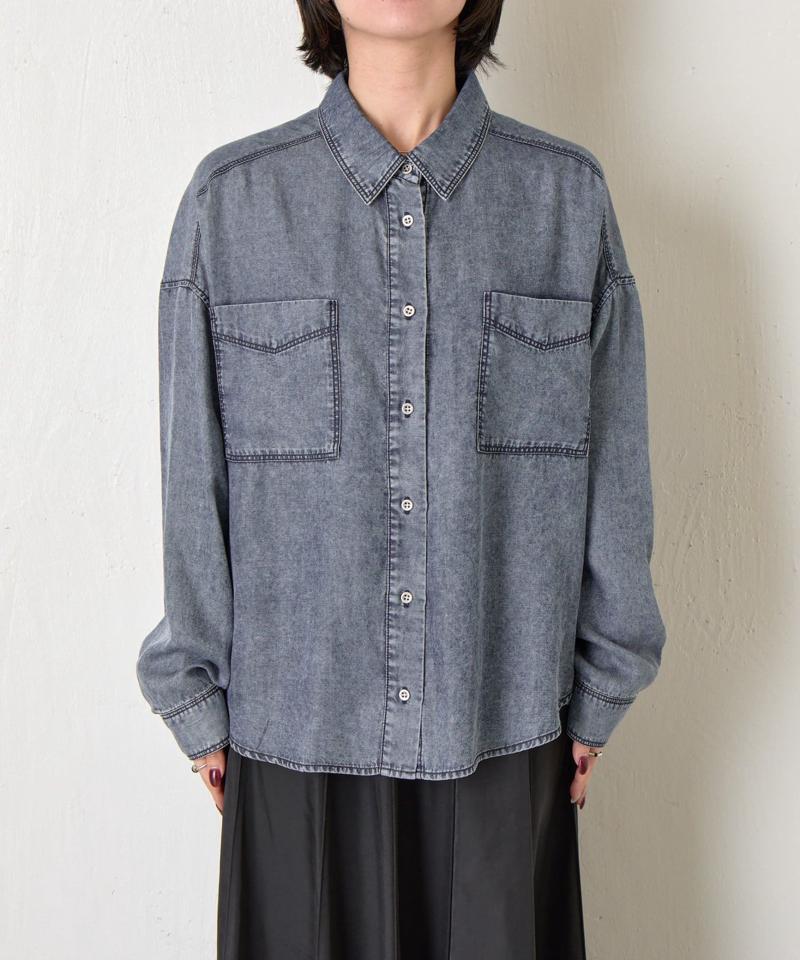 【2サイズ展開/オールシーズン着れる】テンセルデニムシャツ