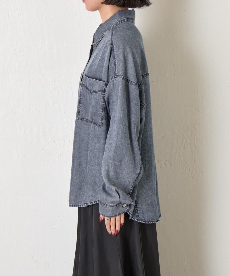 【2サイズ展開/オールシーズン着れる】テンセルデニムシャツ