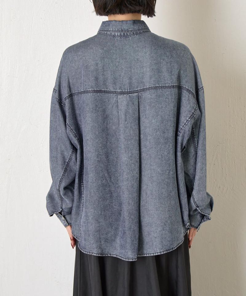 【2サイズ展開/オールシーズン着れる】テンセルデニムシャツ