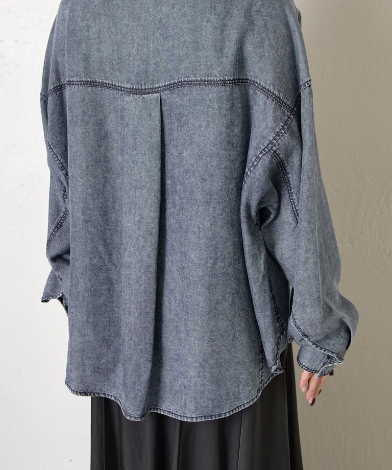 【2サイズ展開/オールシーズン着れる】テンセルデニムシャツ