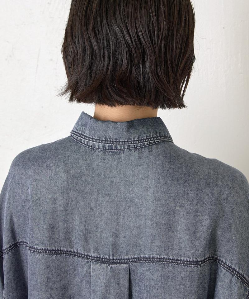 【2サイズ展開/オールシーズン着れる】テンセルデニムシャツ