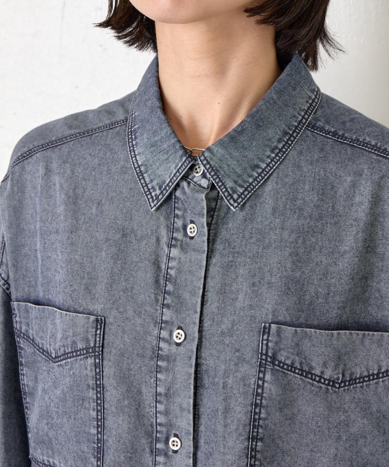 【2サイズ展開/オールシーズン着れる】テンセルデニムシャツ