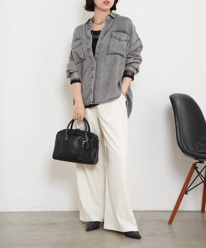 【2サイズ展開/オールシーズン着れる】テンセルデニムシャツ