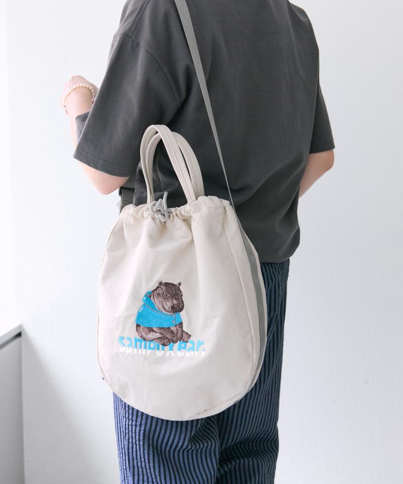 《撥水/A4サイズ対応》	sampo×earコラボ刺しゅう2WAYショルダーバッグ