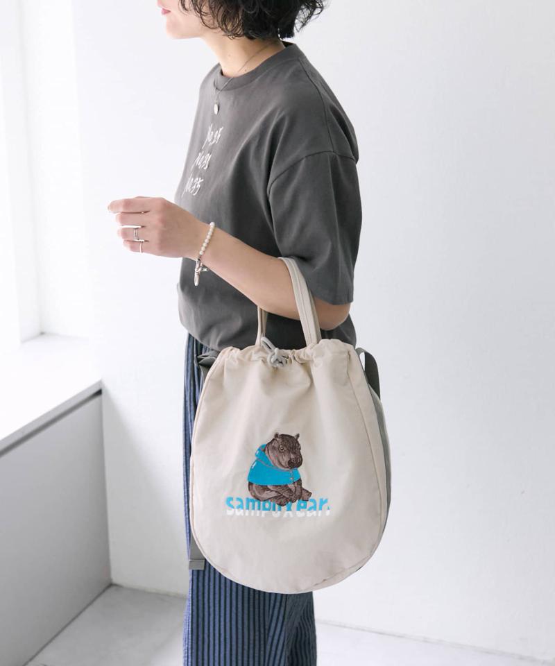 《撥水/A4サイズ対応》	sampo×earコラボ刺しゅう2WAYショルダーバッグ