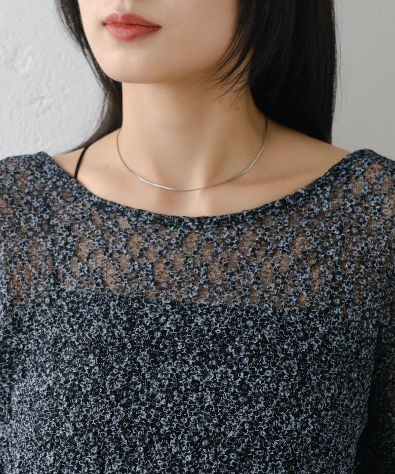 【WEB限定/前後2WAY/リバーシブル】レースフラワー長袖ワンピース