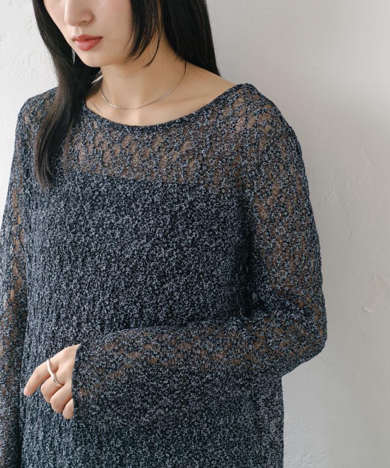 【WEB限定/前後2WAY/リバーシブル】レースフラワー長袖ワンピース