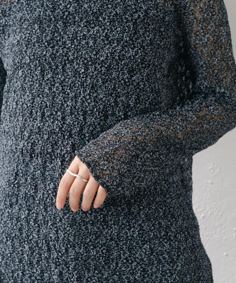 【WEB限定/前後2WAY/リバーシブル】レースフラワー長袖ワンピース