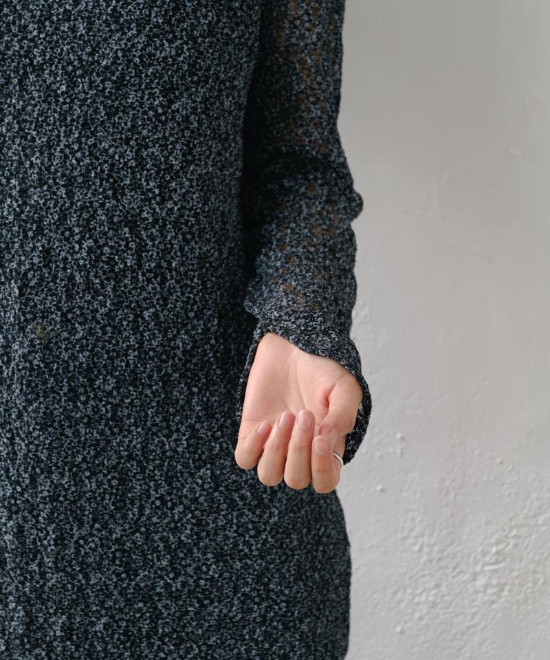 【WEB限定/前後2WAY/リバーシブル】レースフラワー長袖ワンピース