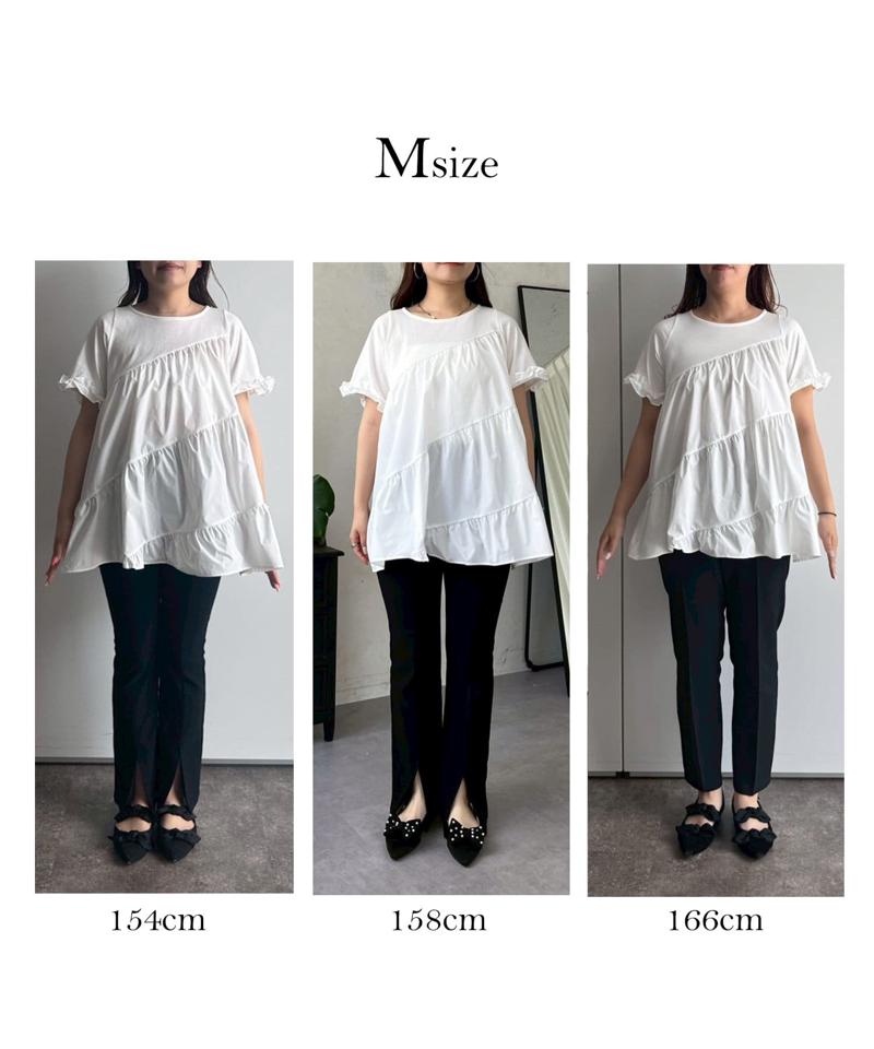 ななめフリルティアードTシャツ