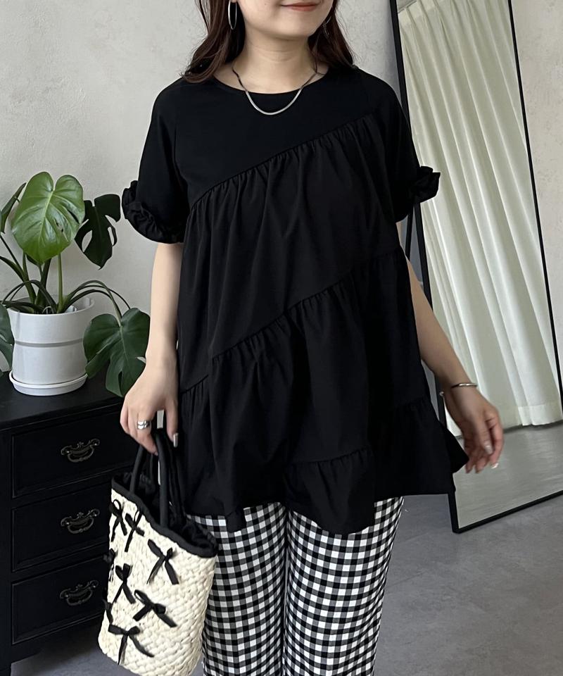 ななめフリルティアードTシャツ