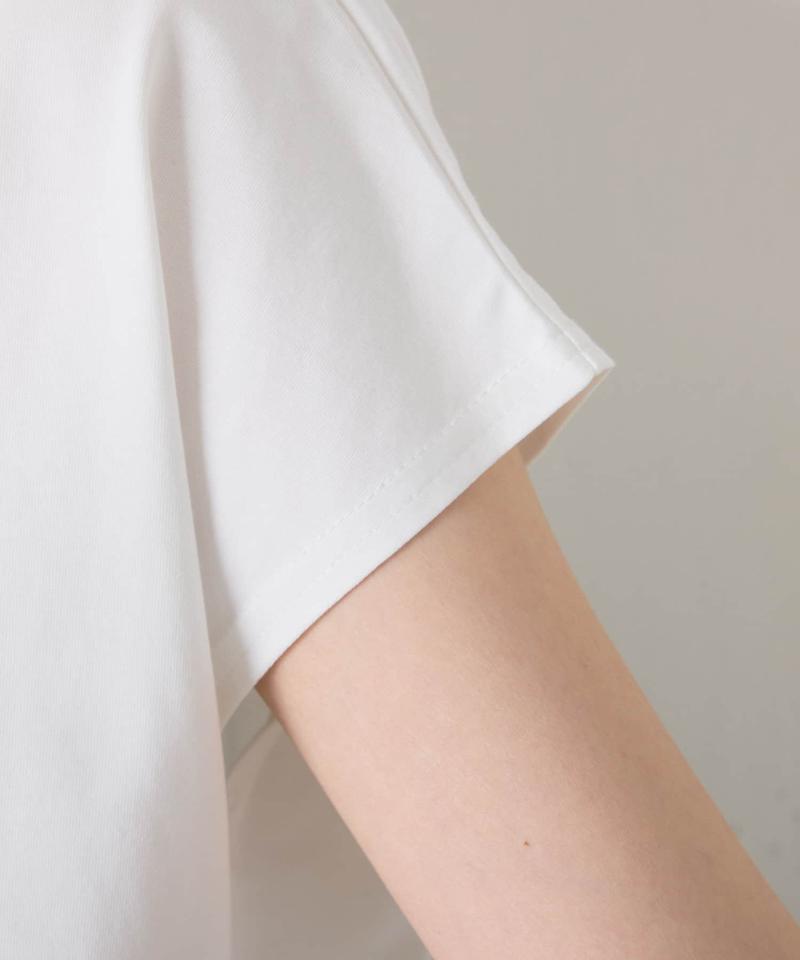 【キレイめTシャツ】モール刺繍フレンチTシャツ