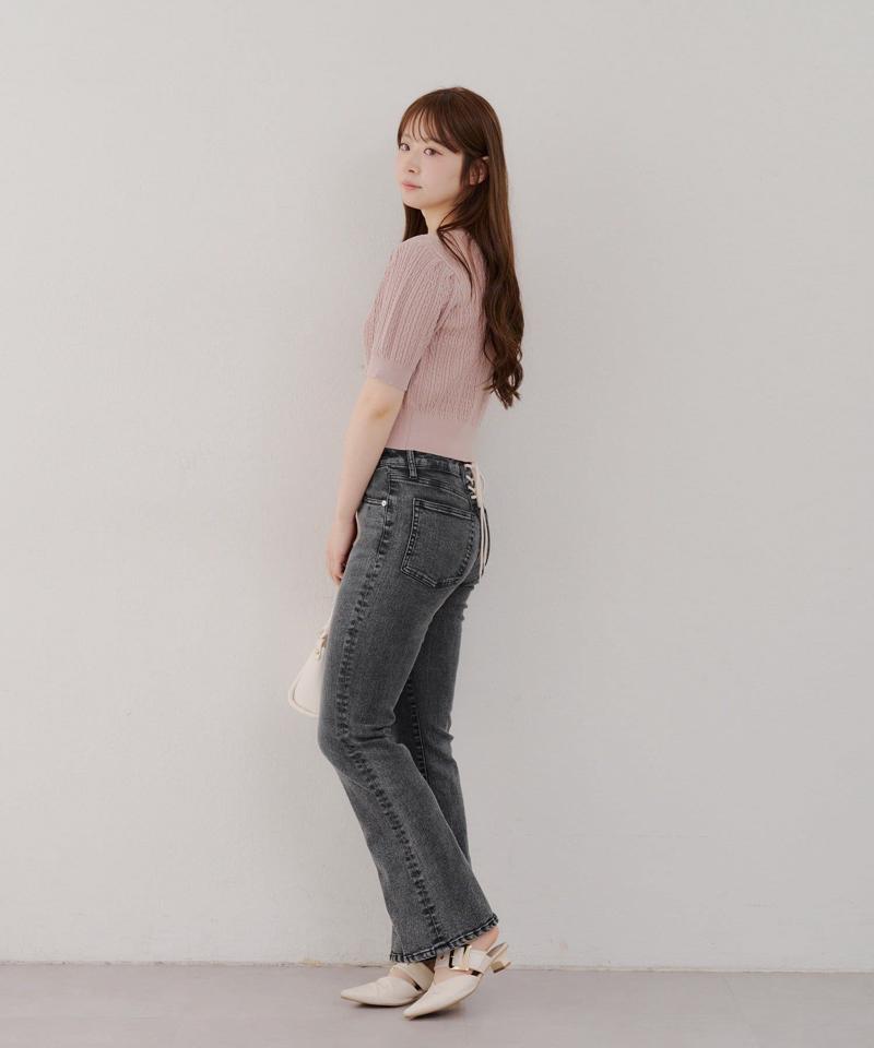 【@reve.perle_企画】後ろレースアップフレアパンツ