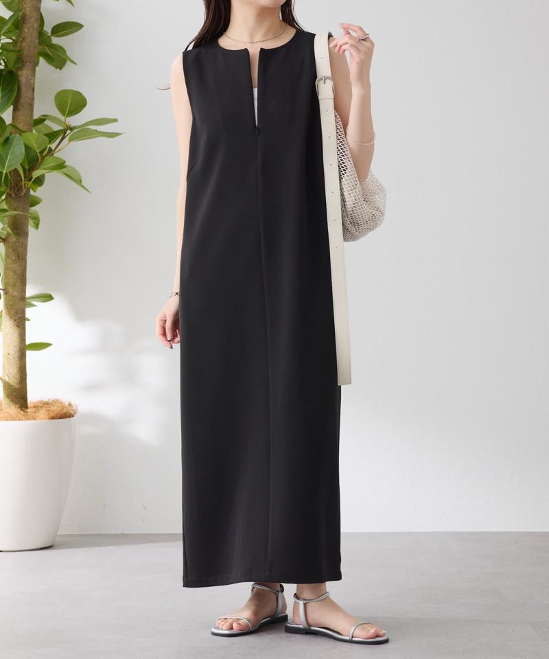 【4月14日24：59まで！TIMESALE開催中】《接触冷感》クールタッチIラインワンピース