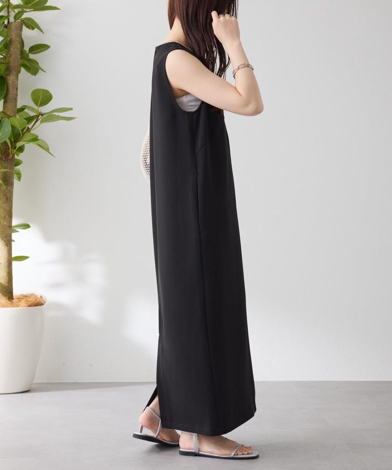 【4月14日24：59まで！TIMESALE開催中】《接触冷感》クールタッチIラインワンピース