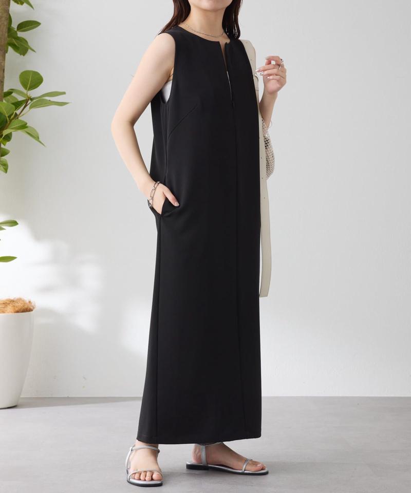 【4月14日24：59まで！TIMESALE開催中】《接触冷感》クールタッチIラインワンピース