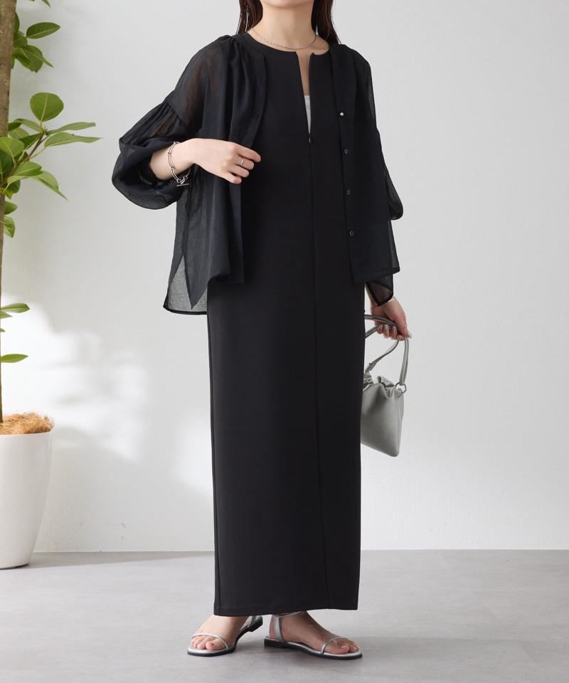 【4月14日24：59まで！TIMESALE開催中】《接触冷感》クールタッチIラインワンピース