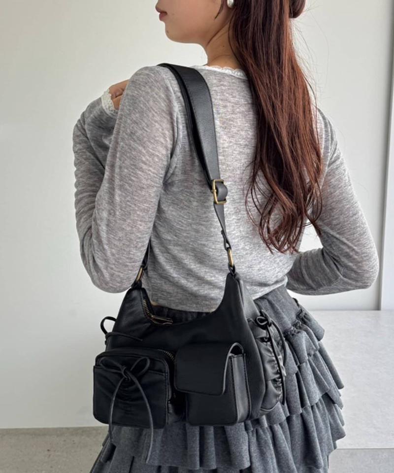 【WEB限定/リバイバル】ドロストポケ付きリボンショルダーバッグ