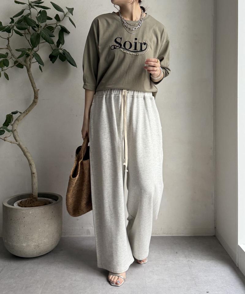 【WEB限定】パールロゴ刺繍タックスリーブプルオーバー