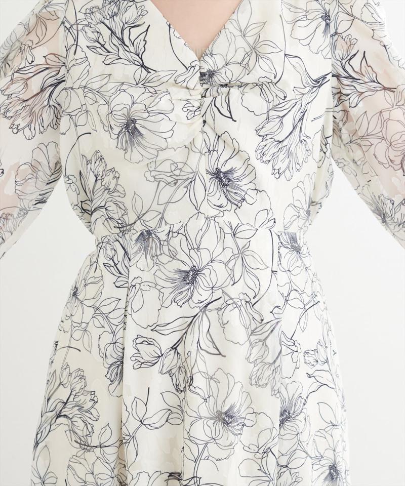【natural couture】線画ジャガードワンピース