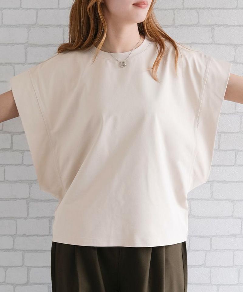 コットンライクフレンチスリーブカットソー  春 夏 秋