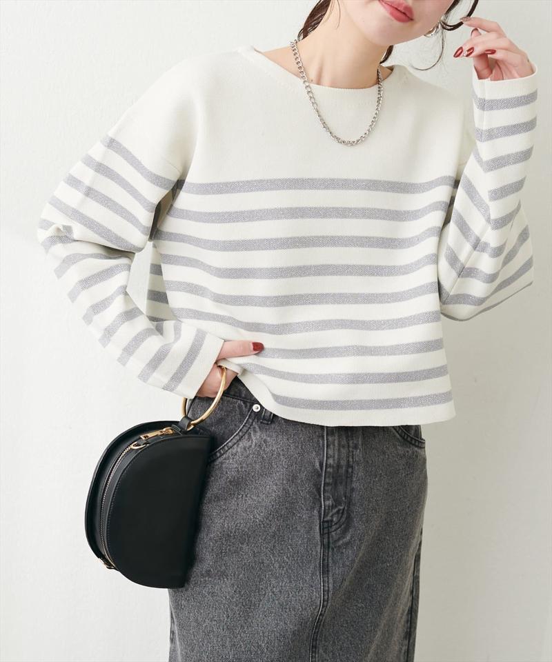 【natural couture】ボーダーJQ長袖プルオーバー