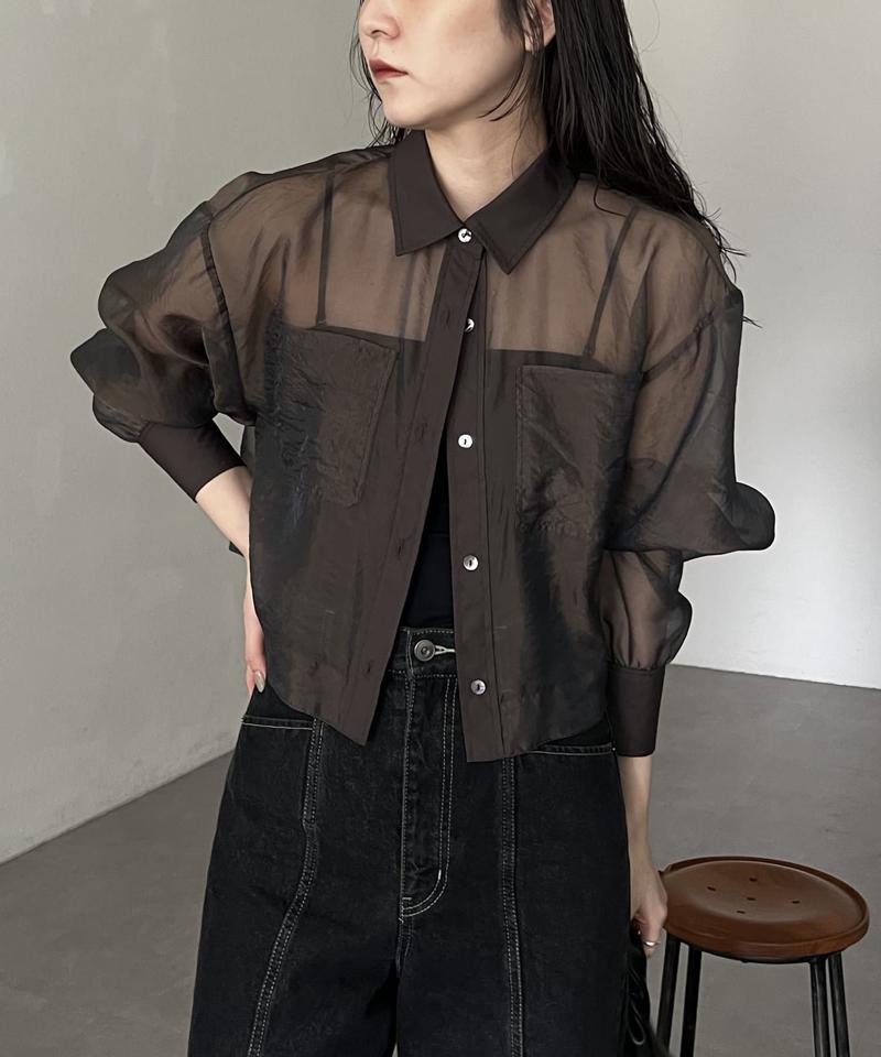 【CAPRICIEUX LE'MAGE】ブロッキングシアーシャツ