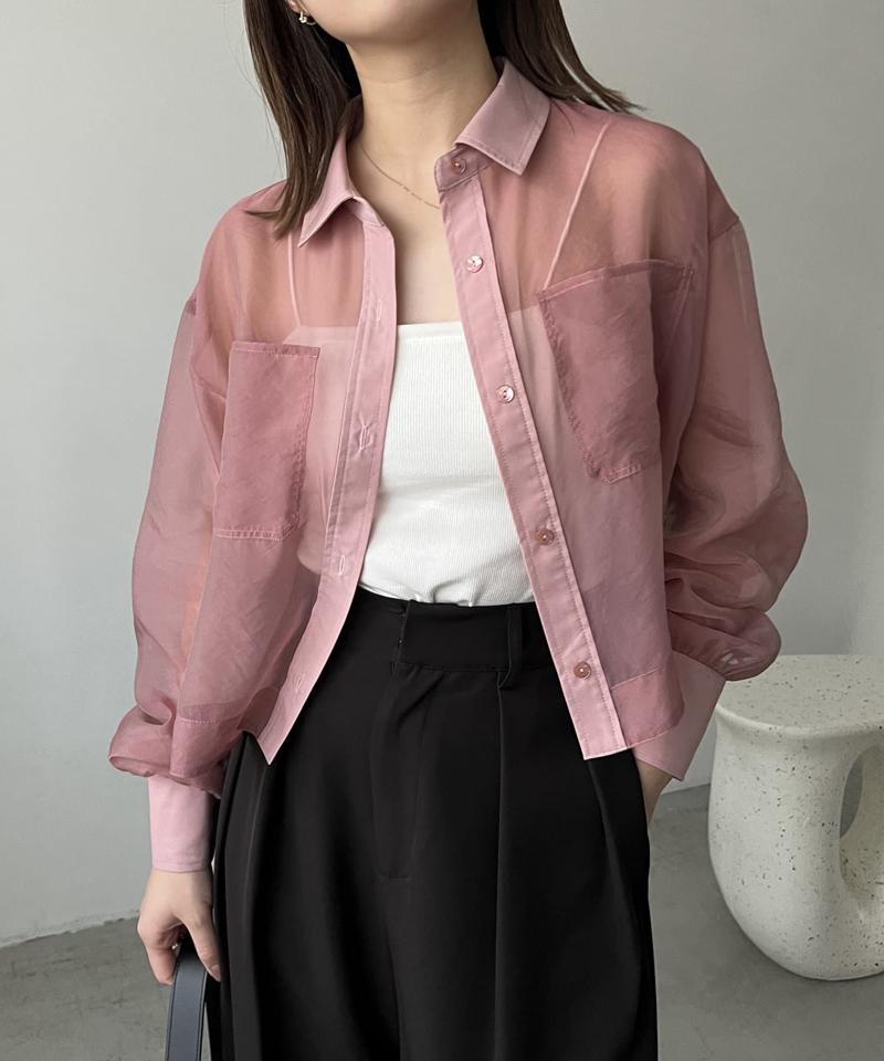 【CAPRICIEUX LE'MAGE】ブロッキングシアーシャツ