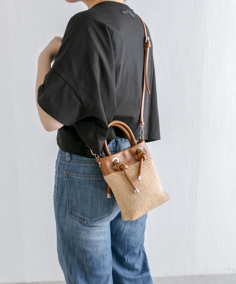 【ear PAPILLONNER】knot shoulder Raffia