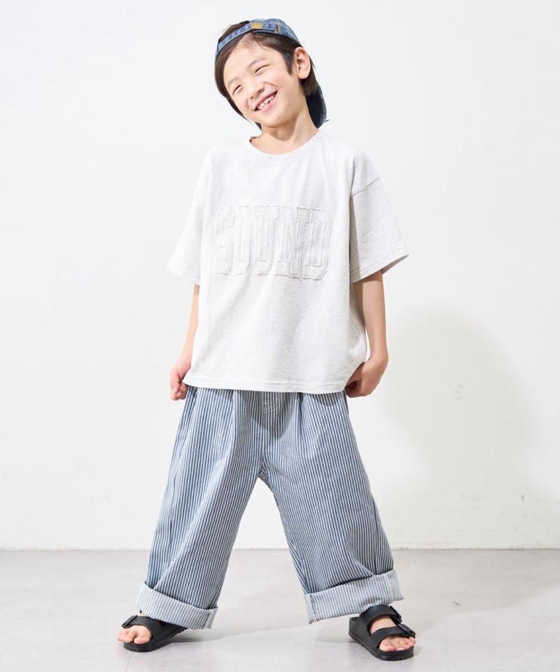 【KIDS】紐付き風ワイドイージーデニム