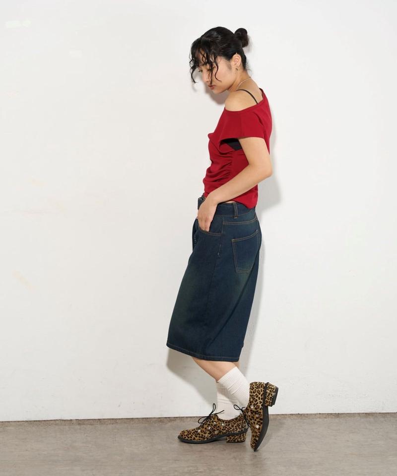 【2サイズ】PFベルト付きデニムハーフパンツ