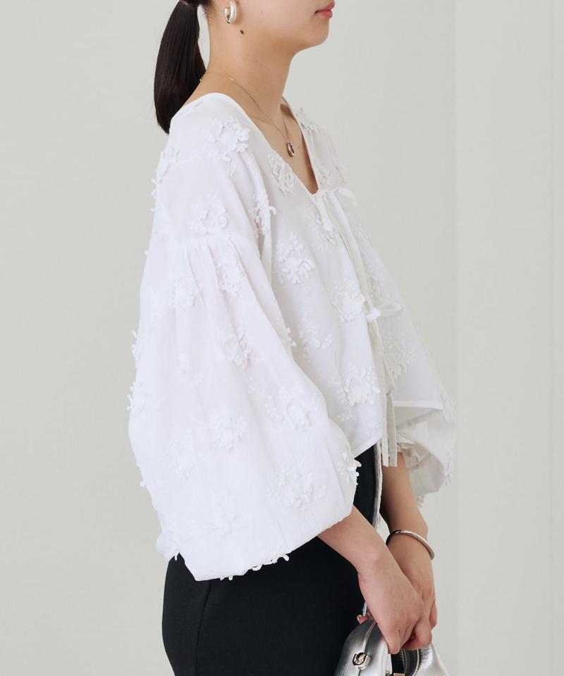crinkle 3D embroidery bolero